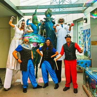 A range of bubble artists characters.